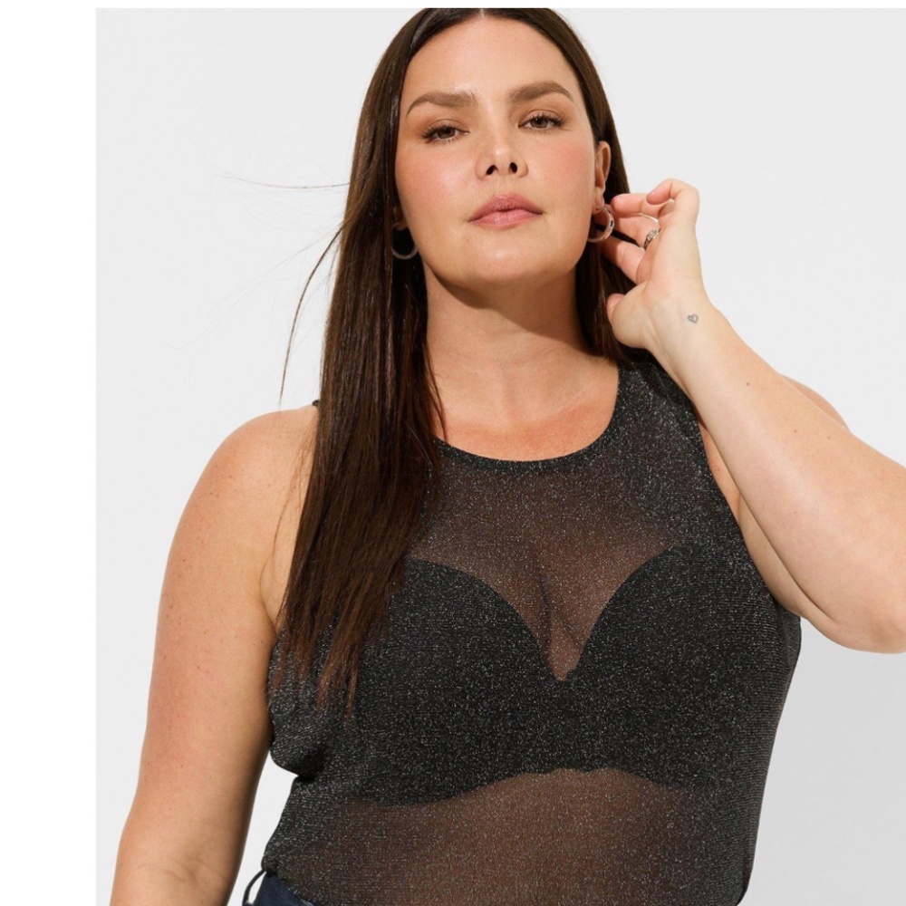 Torrid Mesh Black Tank